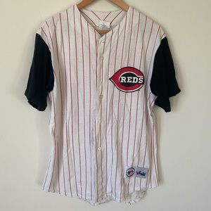 Vintage 2000’s Majestic Ken Griffey Jr. Cincinnati Reds Pinstripe Jersey